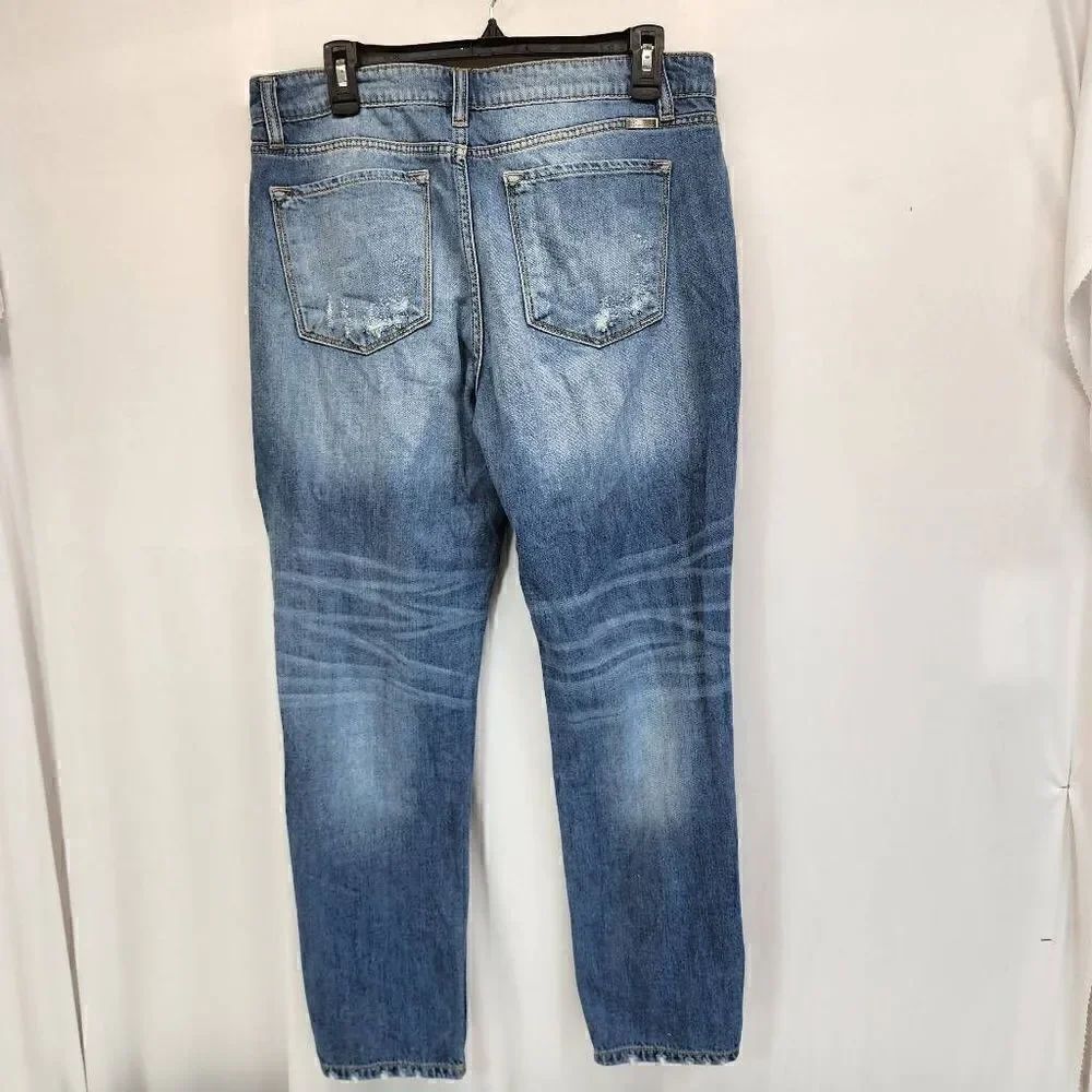 Kancan Mid-Rise Boyfriend Relaxed Distressed Denim Jeans Size 11 - Picture 2 of 11